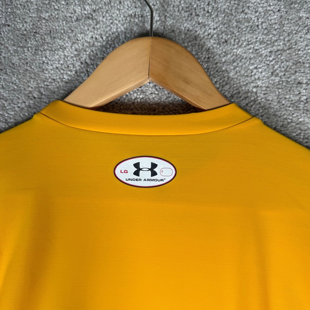 Under Armour HeatGear Mens Large Gold Yellow Long Sleeve Compression Shirt - Picture 10 of 11